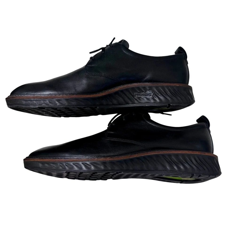 ECCO ST.1 Hybrid Plain Toe Oxford Mens 11-11.5 Black Leather Excellent 836404